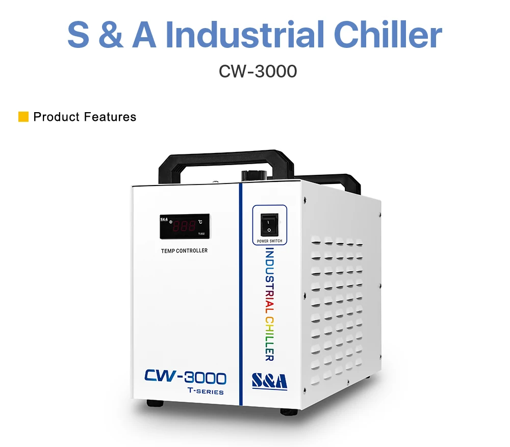 CW3000 Industrial Water Chiller for CO2 Laser Engraving Cutting Machine Cooling 60W 80W Laser Tube DG110V AG220V