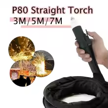 Torches Plasma CNC P80 Plasma Cutter Torch, 10FT/16FT/23FT Non-Touch Pilot Arc Black Straight Fit Plasma Cutter, DIY/Beginner Friendly