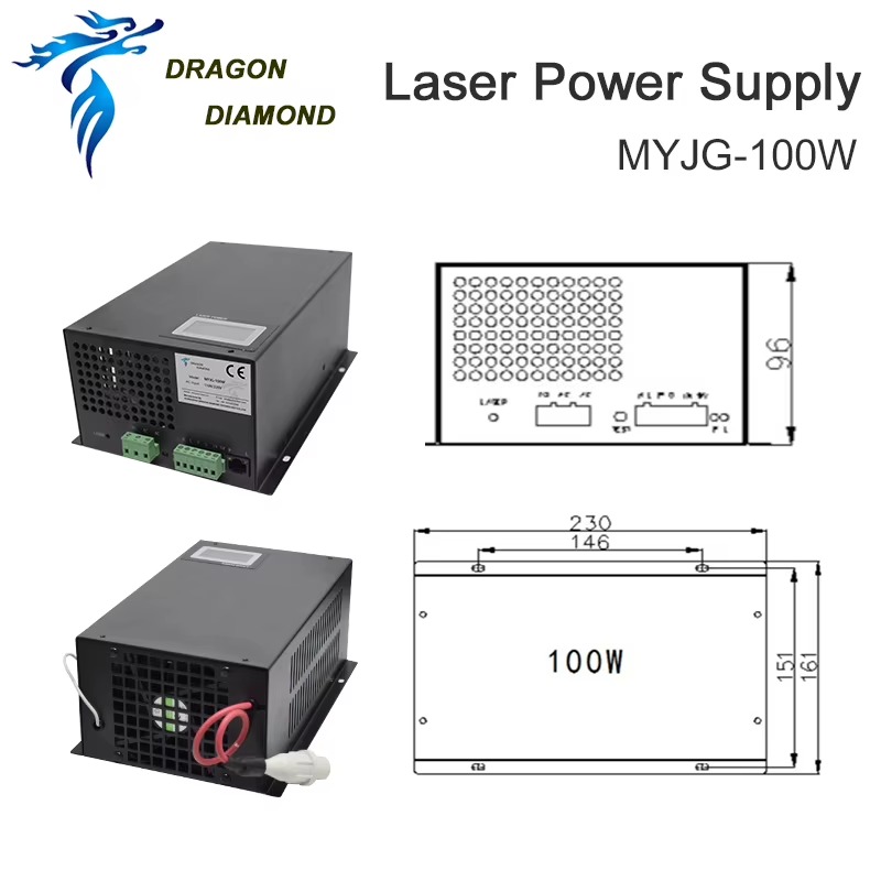 Power Supply (Alimentation) MYJG 100W Co2 Laser Power Supply 110/220V With Display Screen For 80W 100W Co2 Laser Tube Cutting Laser Engraver Machine 6 sold