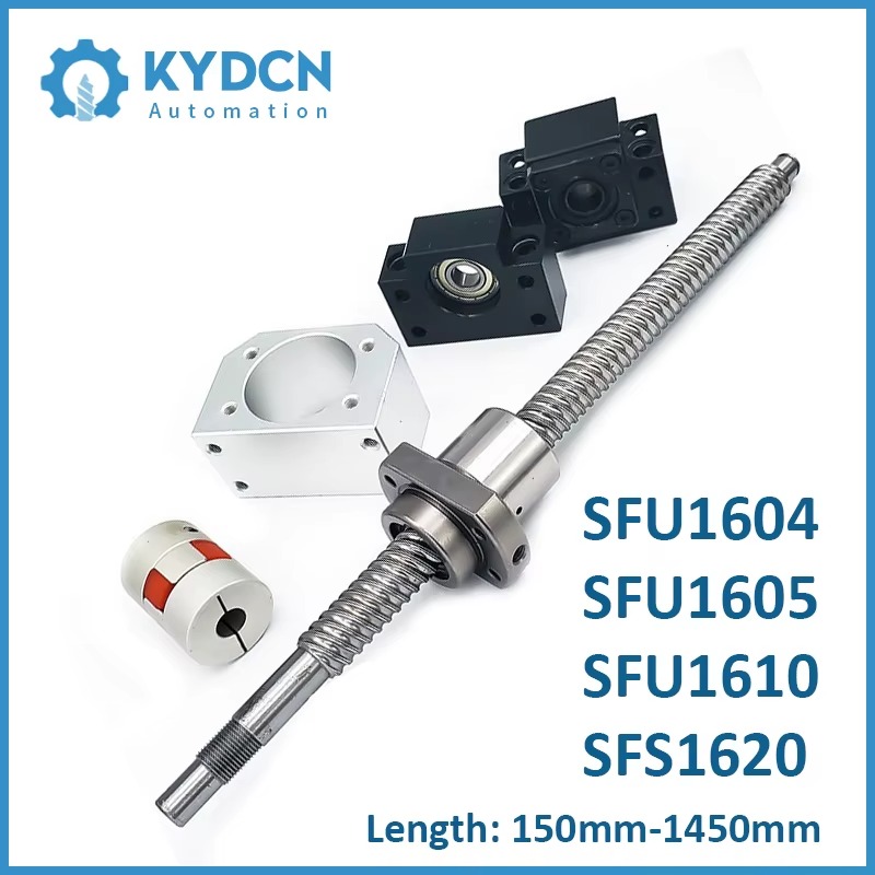 Écrou pour vis à billes CNC SFU1604 SFU1605 SFU1610 SFS1620 Ball Screw Set Length 150-1450mm BK12+BF12+DSG16H+Nut+Ball Screw C7 CNC Ball Screw Set