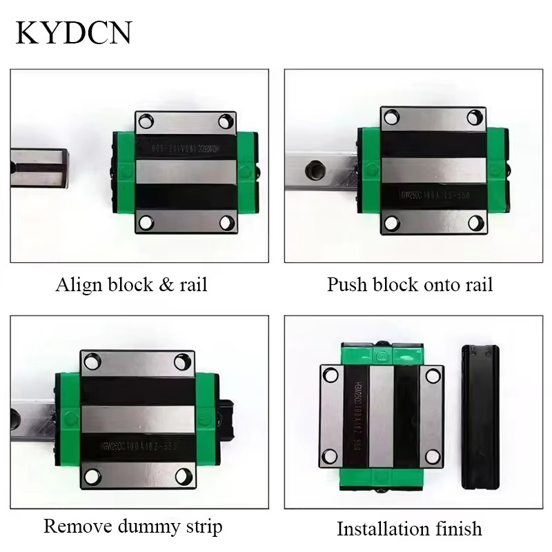 Patins de guidage linéaire CNC HGR20 Linear Rail Guide Kit 2pcs Linear Rail L 600-950mm + 4pcs HGH20CA HGW20CC Linear Bearing Slider for CNC 3D Printer