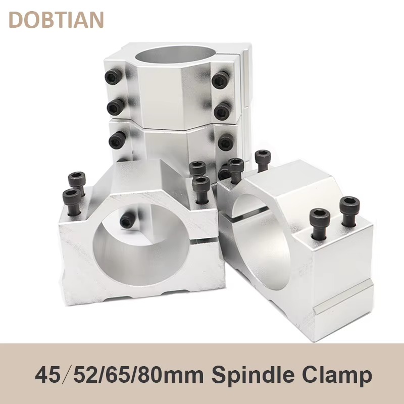 Spindle Clamp (Support broche) Aluminium CNC Spindle Clamp Holder Inner Diameter 52mm 65mm 80mm Z Axis Router Mount Bracket 800W 1.5KW 2.2KW Spindle Fixture