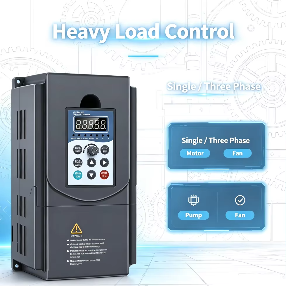 Variateur de vitesse VFD Heavy Duty VFD 0.4-5.5KW Single Three Phase Motor Speed Controller 0-400Hz Detachable Control Panel