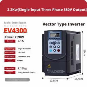 Variateur de vitesse VFD Heavy Duty VFD 0.4-5.5KW Single Three Phase Motor Speed Controller 0-400Hz Detachable Control Panel